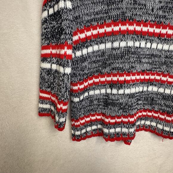 Vintage Scotch English Red Blue White Knit Collar Cardigan Sweater Medium - Picture 12 of 12